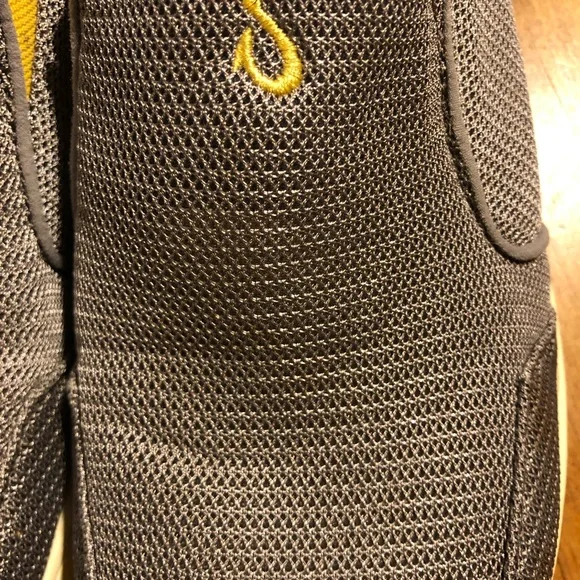 OLUKAI slip on shoes. Mens 9 UK 42. Mocha gray with yellow tabs. - Picture 7 of 8